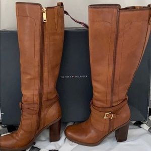 Tommy Hilfiger brown leather boots
